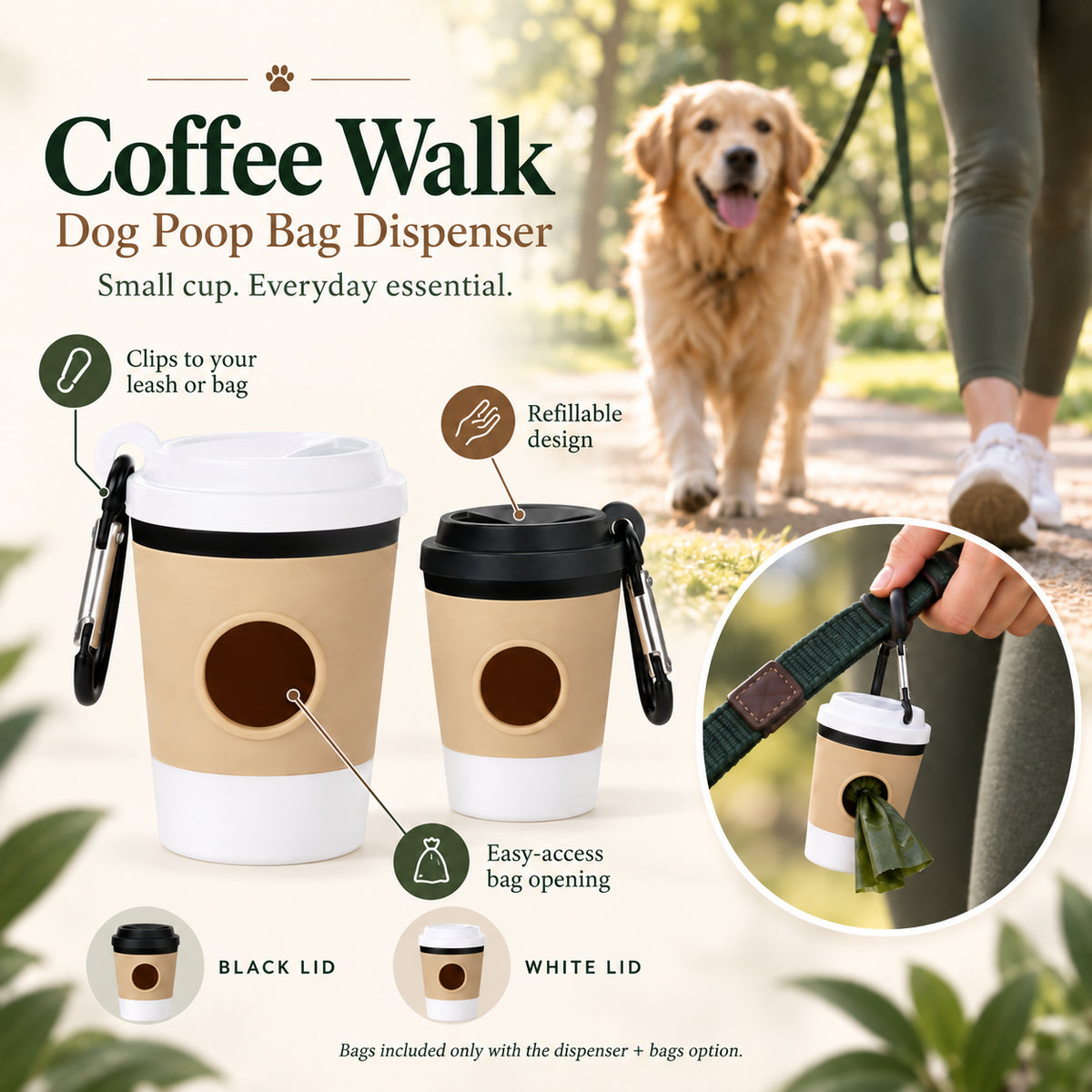 Coffee Walk Dog Poop Bag Dispenser