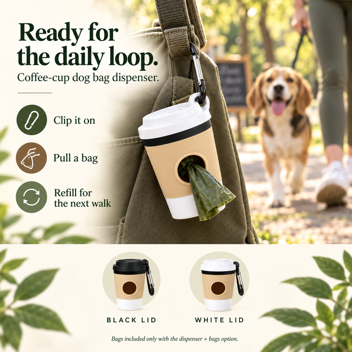 Coffee Walk Dog Poop Bag Dispenser
