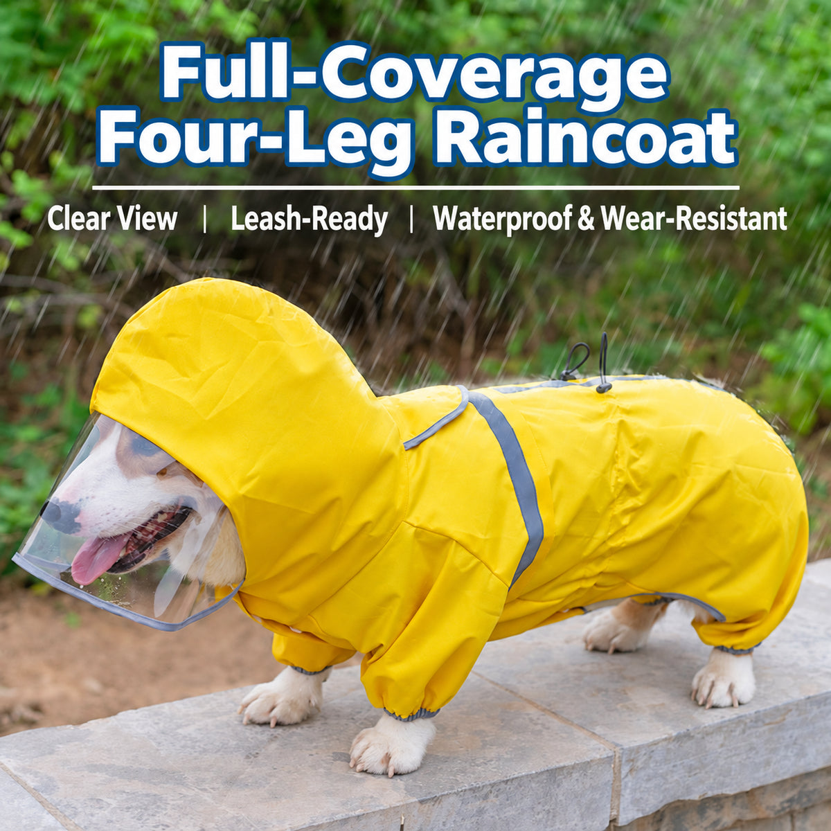 Rainy Day Full-Coverage Dog Raincoat