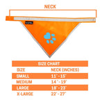 Reflective Dog Bandana Hi-Vis S Size 10 in Neck Orange
